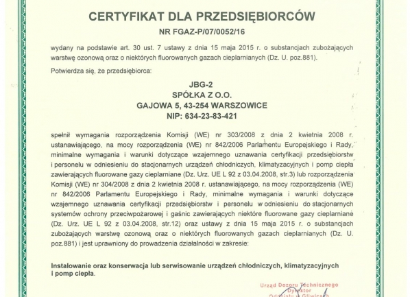 Certificats FGAZ